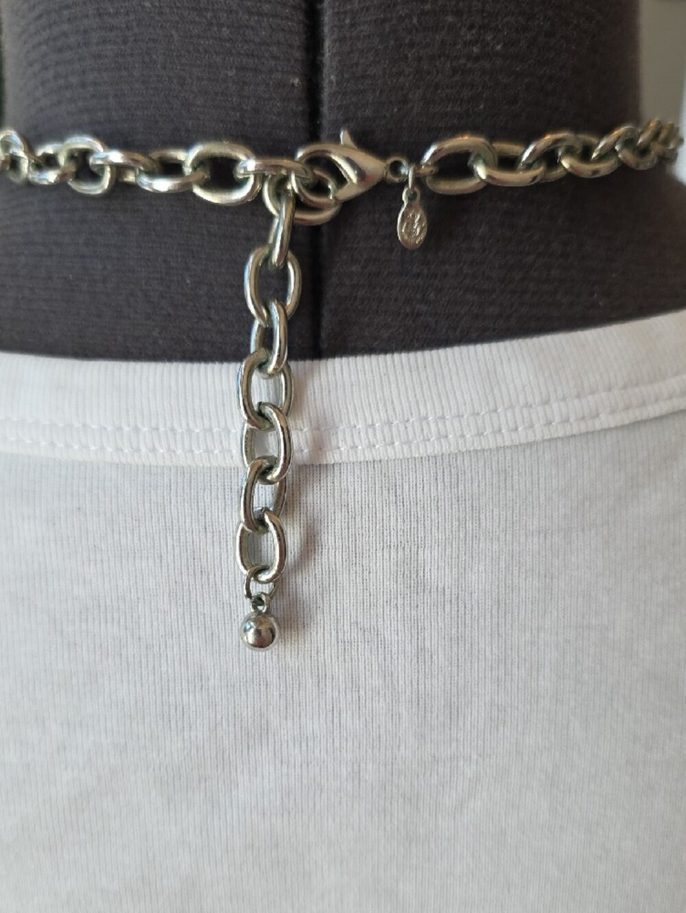 Premier Designs Silver-Tone Faux Pearl Cabachon Link Grannycore Necklace - Picture 5 of 6
